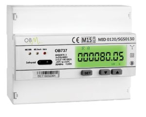 OB737D 100A, Mid Approved, DIN Rail, Direct Connected, RS485, Bi-Directional DIGITAL METER