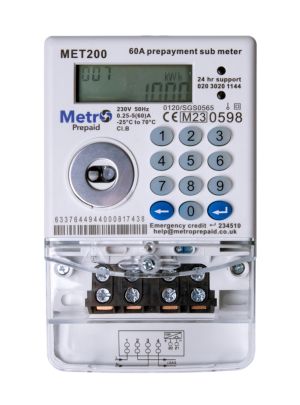Metro 60A Single Phase Pre-Payment Meter - MET200
