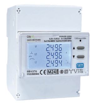 OB4370 65A, Mid Approved, DIN Rail, Direct Connected, RS485, Bi-Directional DIGITAL METER