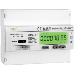 OB737CT MID Approved, DIN Rail, CT Operated, RS485, Bi-Directional Digital Meter